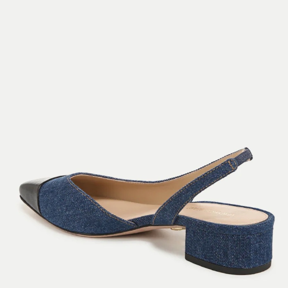 Veronica Beard Cecile Denim Cap-Toe Slingback - Picture 9 of 9
